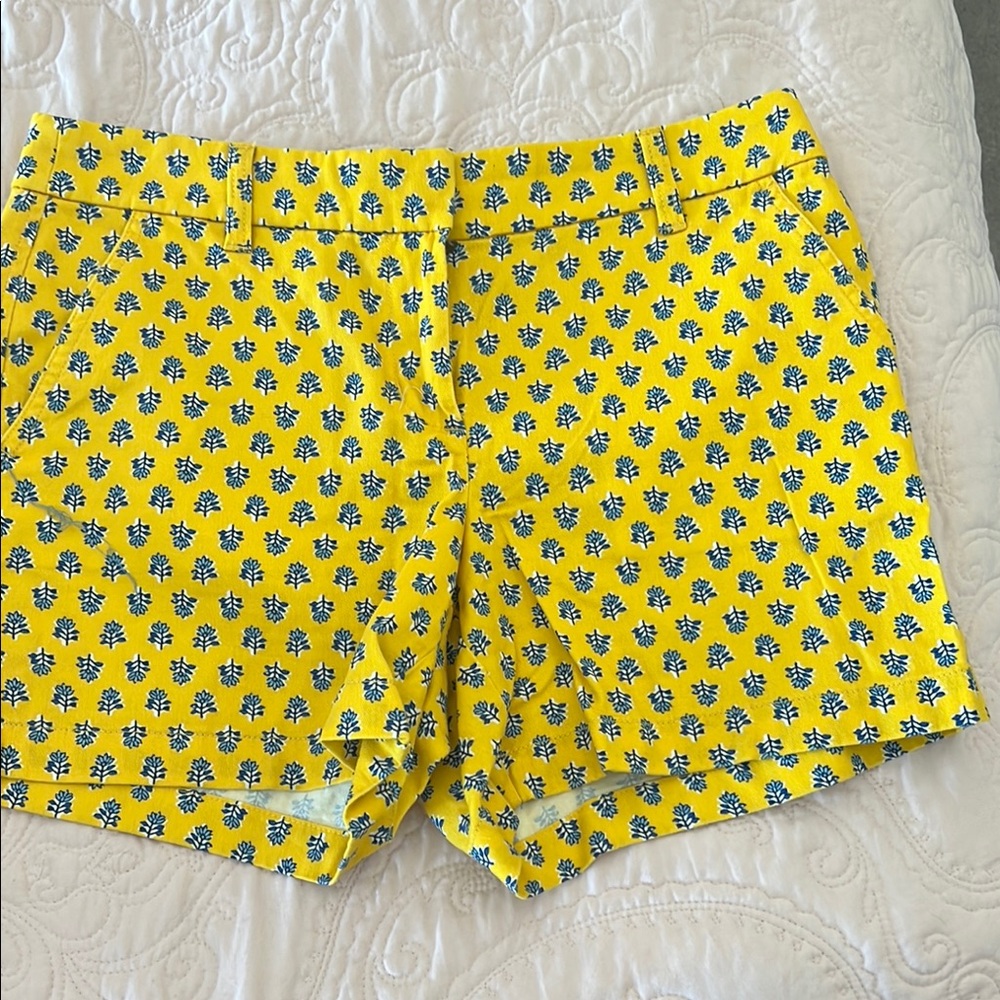 J. Crew Yellow and Blue Bermuda Shorts Vibrant Cotton Blend
